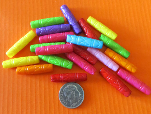 Textured Tube Bead (Opaque)