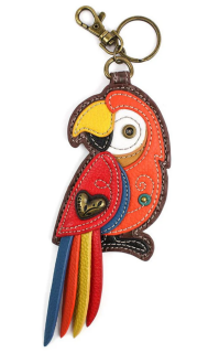 Parrot Red Key Fob Coin Purse by Chala