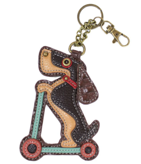 Wiener Dog Scooter Key Fob by Chala