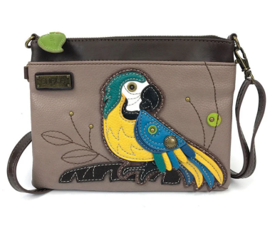 Blue Parrot - gray - Mini Crossbody