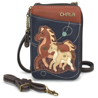 Horse Family Wallet Crossbody - Navy