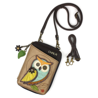 Owl Wallet Crossbody - Taupe