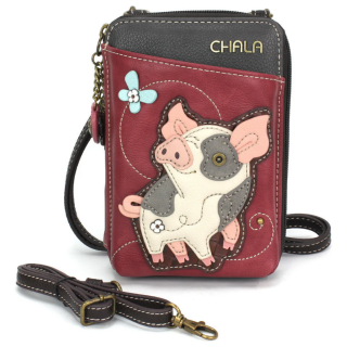 Spotted Pig Wallet Crossbody - Berry