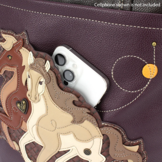 Deluxe Everyday Tote Horse Family - Plum